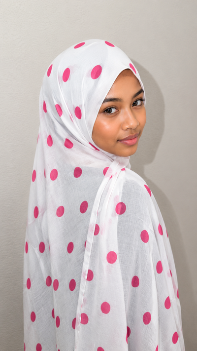 Cotton Candy Polka modal Hijab set