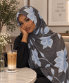 Blue floral hijab set