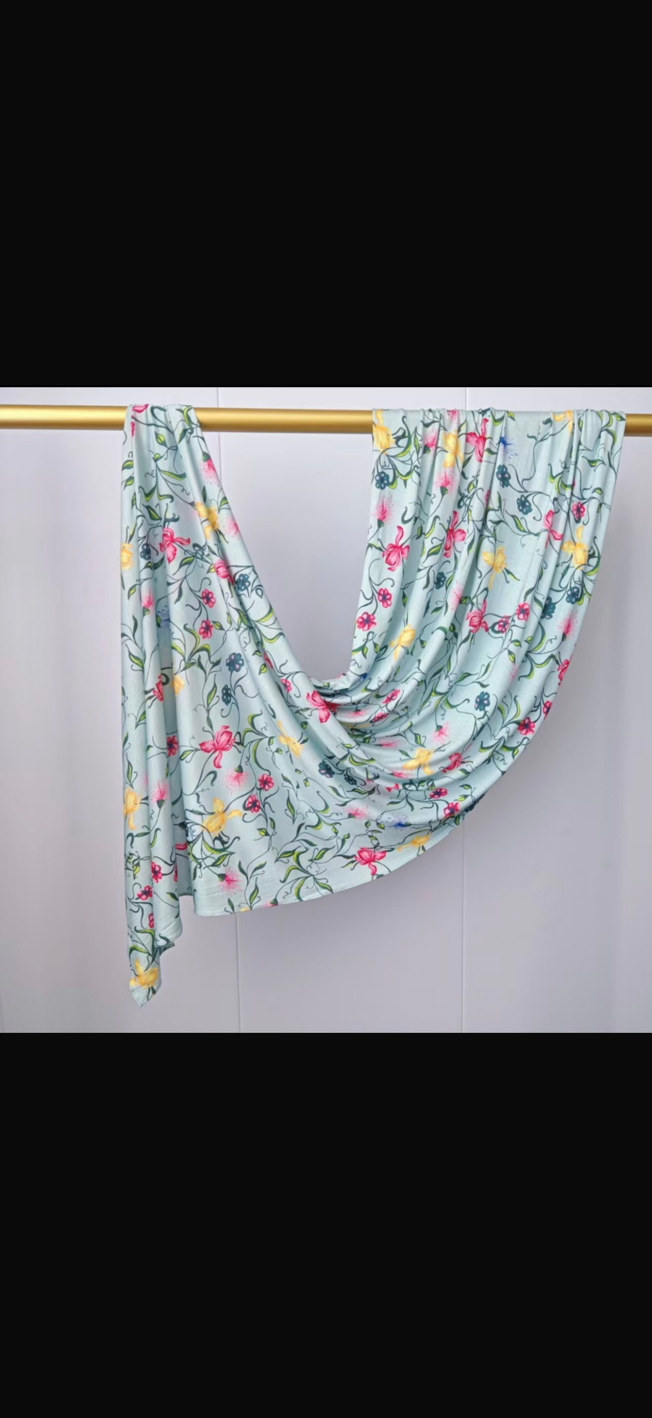 Aqua Blossom Vine jersey hijab
