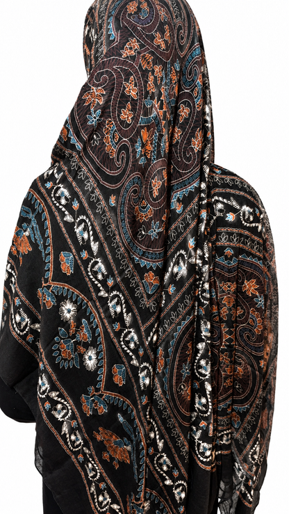 Ebony Mosaic Modal Hijab set