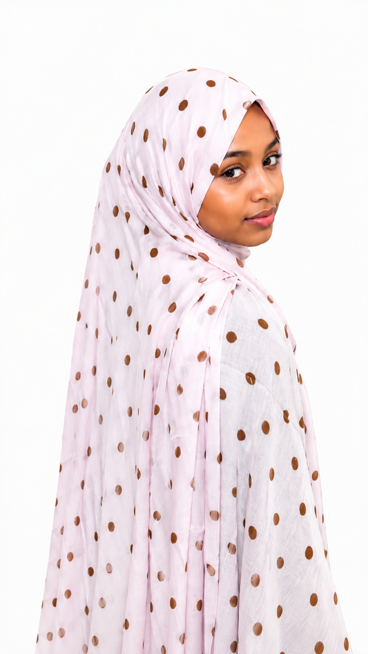Pink Cocoa Polka Hijab