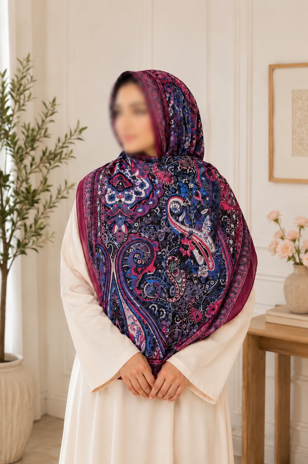 Sapphire Bloom Modal Hijab set