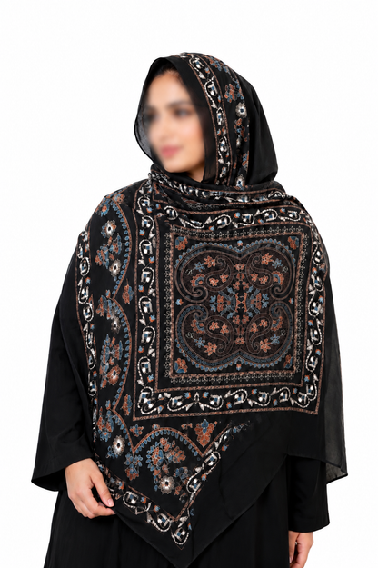 Ebony Mosaic Modal Hijab set