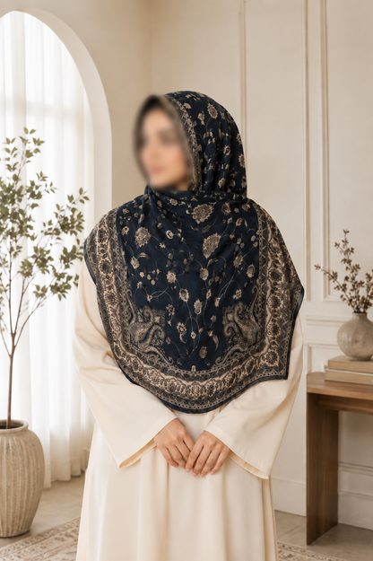 Azure Bloom Modal Hijab set