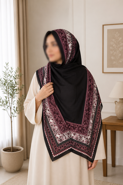 Berry Royale Modal Hijab set