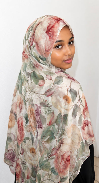 Ivory Bloom Hijab