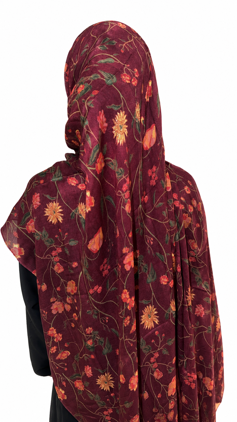 Burgundy Garden Hijab set