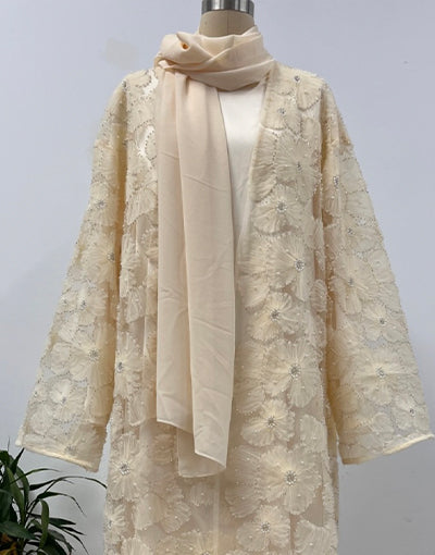 Cream Abayas Set