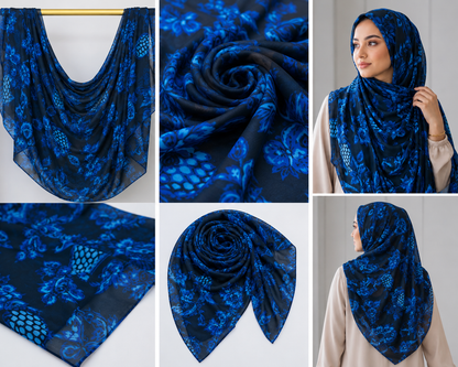 Sapphire Bloom modal hijab set