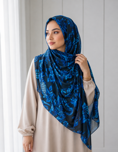 Sapphire Bloom modal hijab set