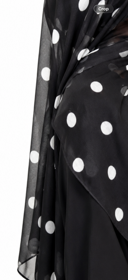 Black Pearl Polka Hijab