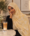 Yellow floral hijab set