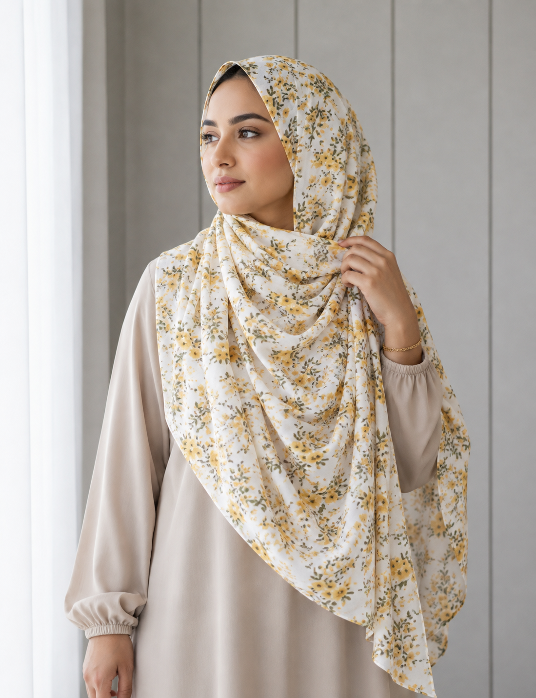 Golden Meadow modal Hijab set