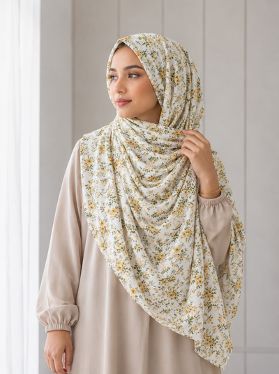 Golden Meadow modal Hijab set