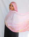 Rose Quartz Drip Printed Hijab