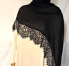 Plain Black Lace  Hijab