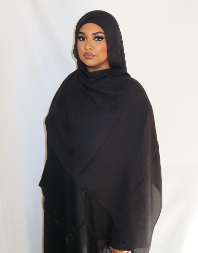 Black Plain Hijab Set