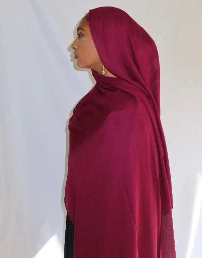 Burgundy Plain Hijab Set