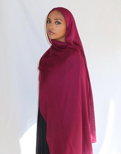 Burgundy Plain Hijab Set
