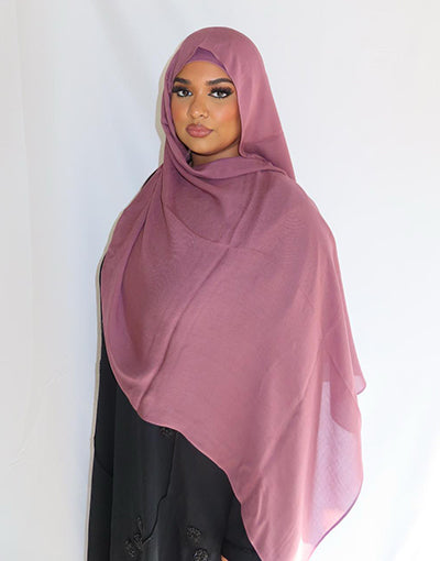 Mauve Rose Plain Hijab Set