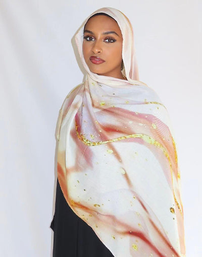 Rose Latte Marble Hijab