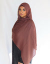 Chestnut Brown Plain Hijab Set