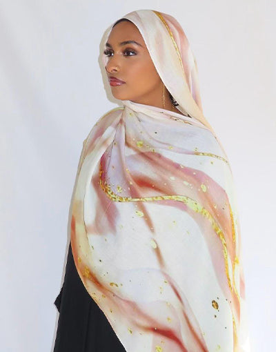 Rose Latte Marble Hijab