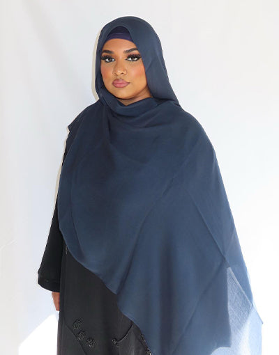 Midnight Navy Plain Hijab Set