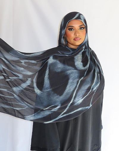 Midnight printed hijab
